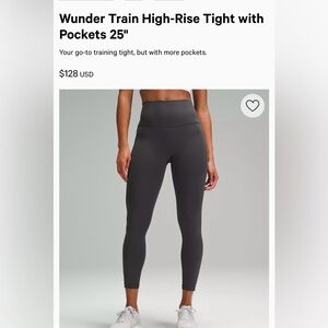 LULULEMON Wundar Train HR Legging w/ Pockets